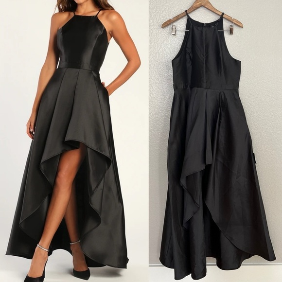 NWOT Broadway Show Black High-Low Gown - Picture 1 of 10